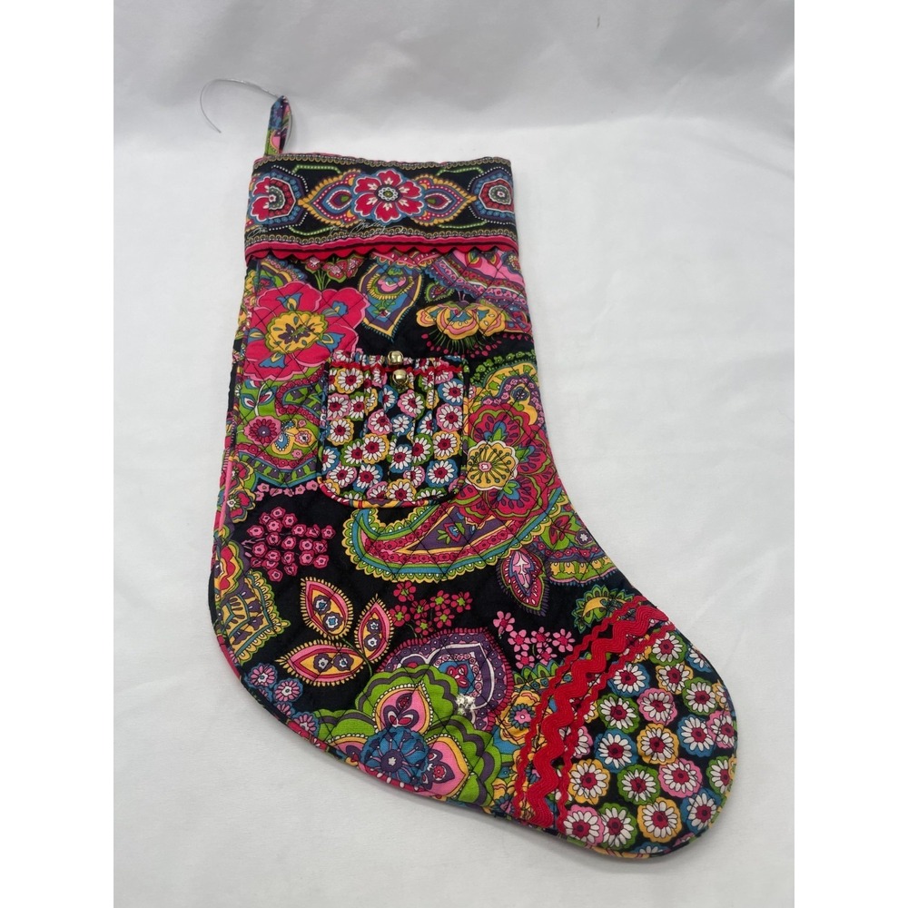 Vera Bradley Symphony in Hue Quilted Christmas Stocking 16" Retired EUC